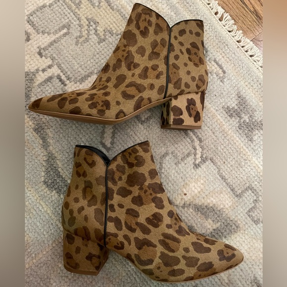 Cole Haan Elyse Leopard Print Calf Hair Block Heel Boot - Picture 2 of 7